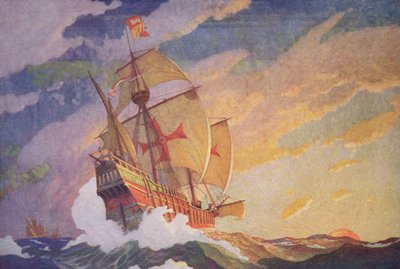 Colón cruzando el Atlántico de Newell Convers Wyeth